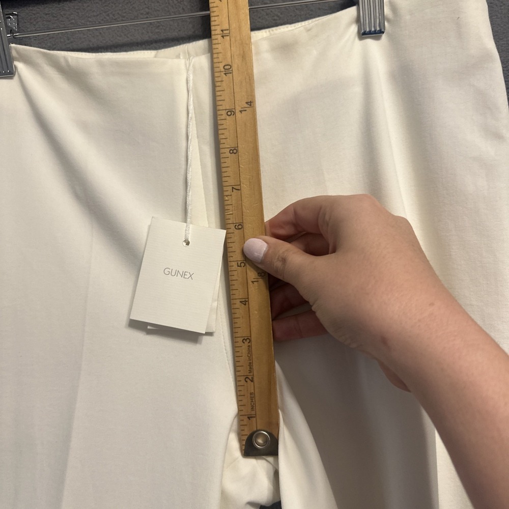 NWT Gunex Cotton Silk Slim Tapered Pants Women's Size 10 Cream Old Money Italy - Picture 3 of 11